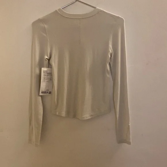 lululemon athletica Women's Long Sleeve Henley Top in Ivory - Picture 8 of 9